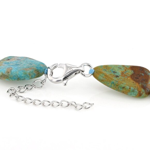 Mixed Green Turquoise Sterling Silver Beaded Necklace - new in box with tag - Picture 3 of 4